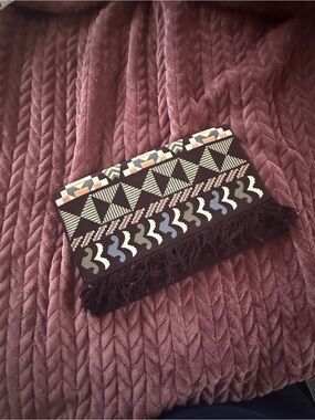 Stella & Dot Taj Fold-Over Clutch with Fringe Detail